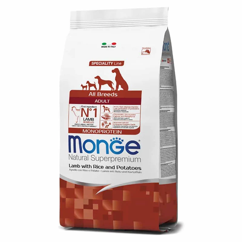 Alimento secco per cani Monge Adult All Breeds Agnello Riso Patate 12 kg