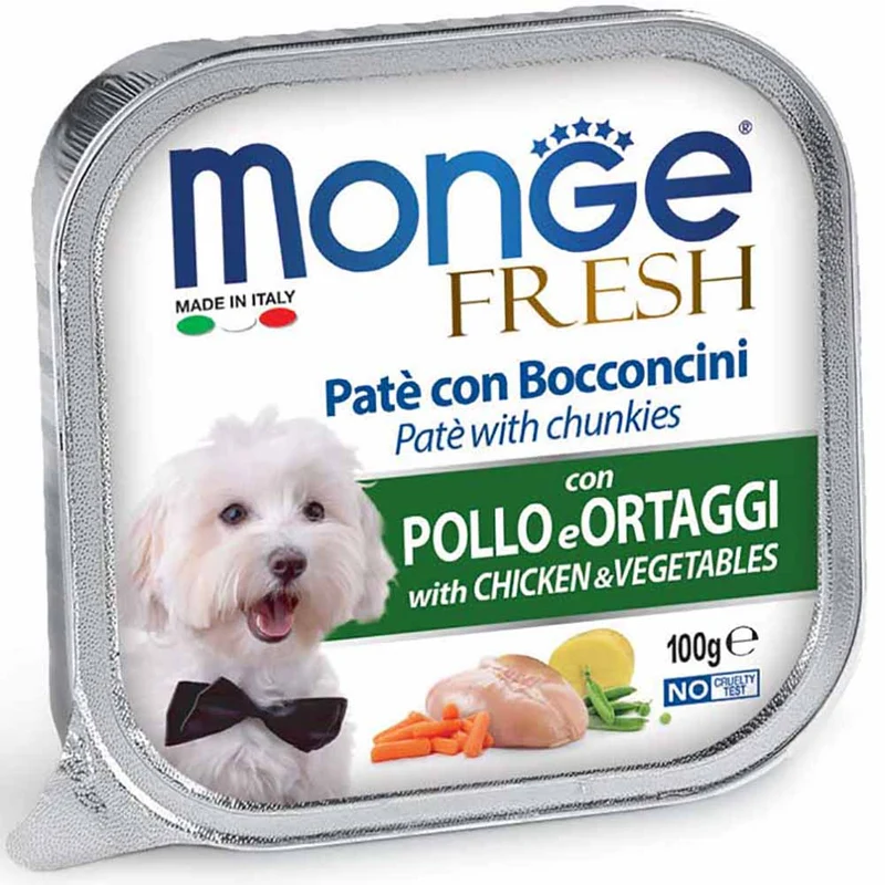 Alimento cane Monge Fresh pollo e Ortaggi 100g