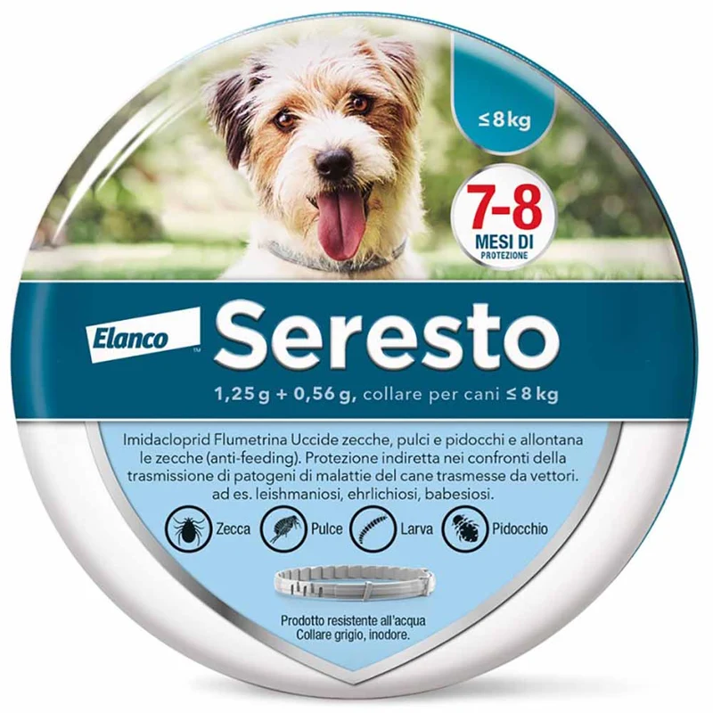 Collare antiparassitario Seresto per cani fino a 8kg