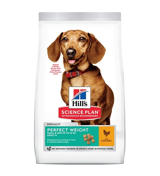 Hill's Science Plan Perfect Weight Small & Mini Adult Dog Food with Chicken 1.5KG