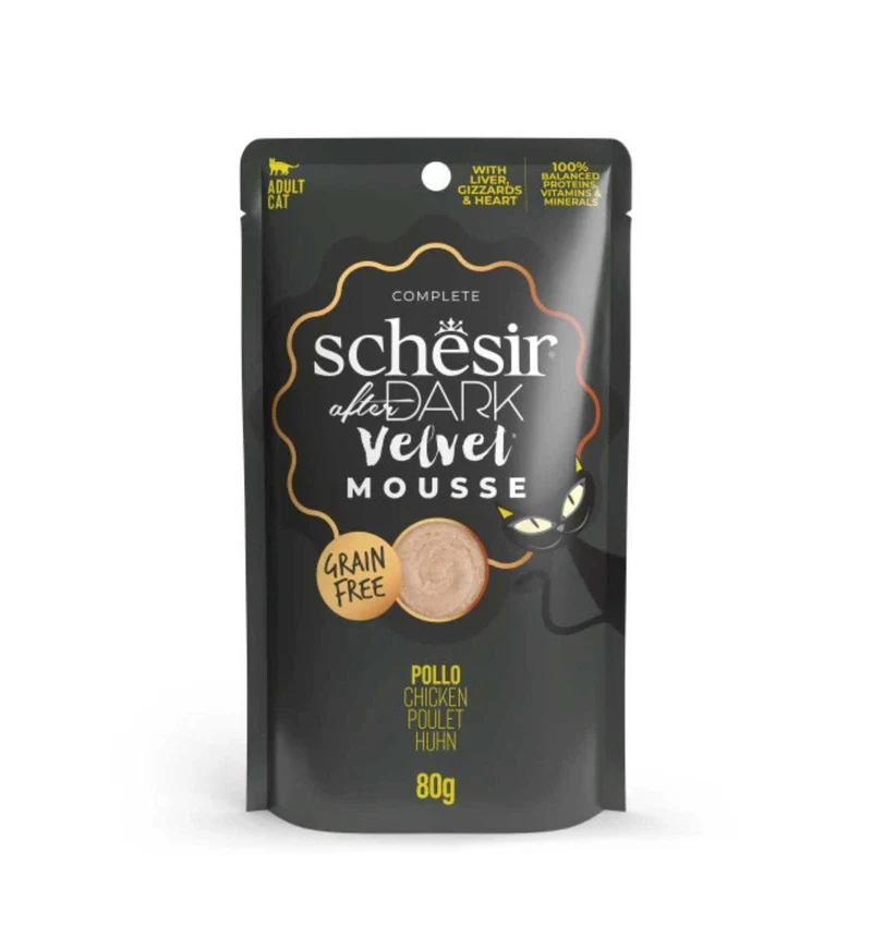 SCHESIR GATTO AFTER DARK ADULT VELVET MOUSSE POLLO DA 80 GR IN BUSTA