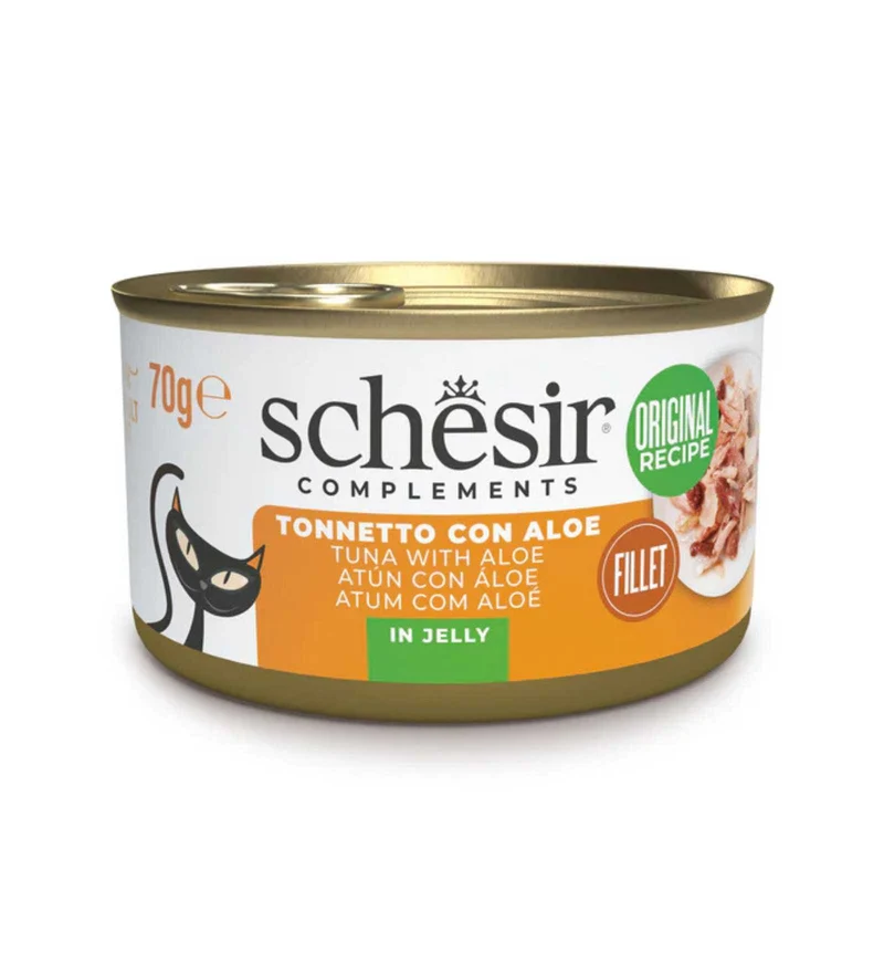 SCHESIR GATTO COMPLEMENTARE TONNO E ALOE IN GELATINA DA 70 GR