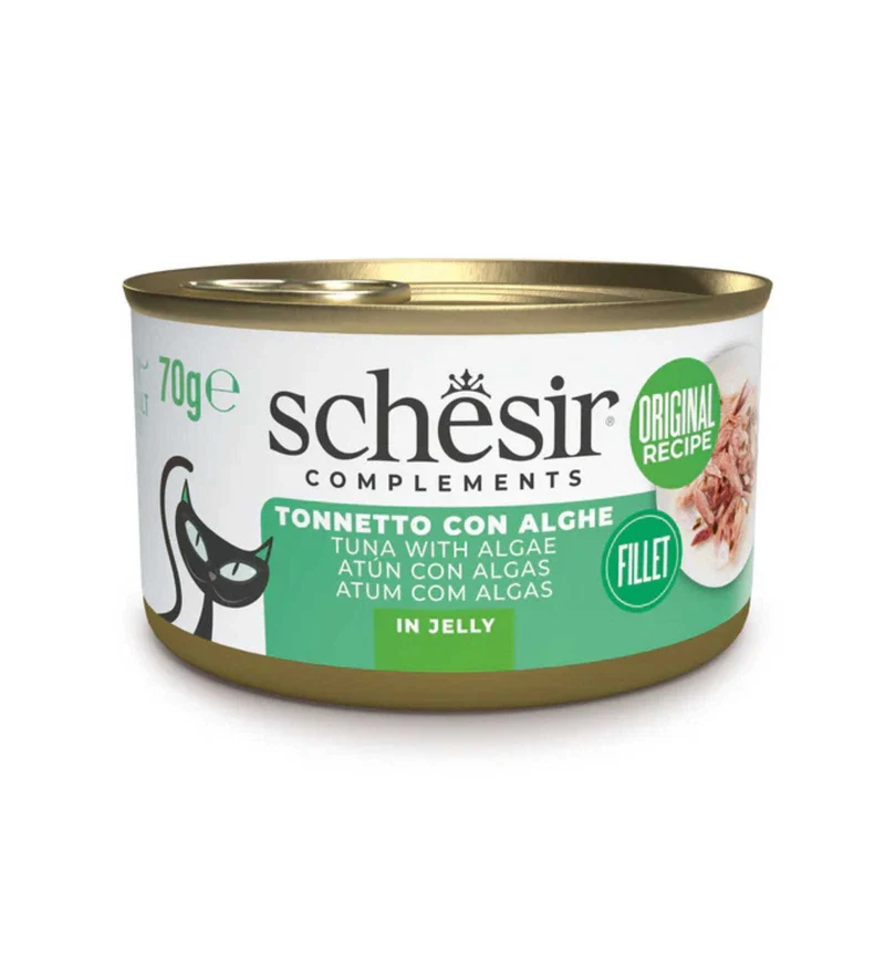 SCHESIR GATTO COMPLEMENTARE TONNO E ALGHE IN GELATINA DA 70 GR