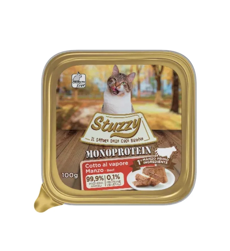 STUZZY GATTO MONOPROTEICO AL MANZO DA 100 GR IN VASCHETTA