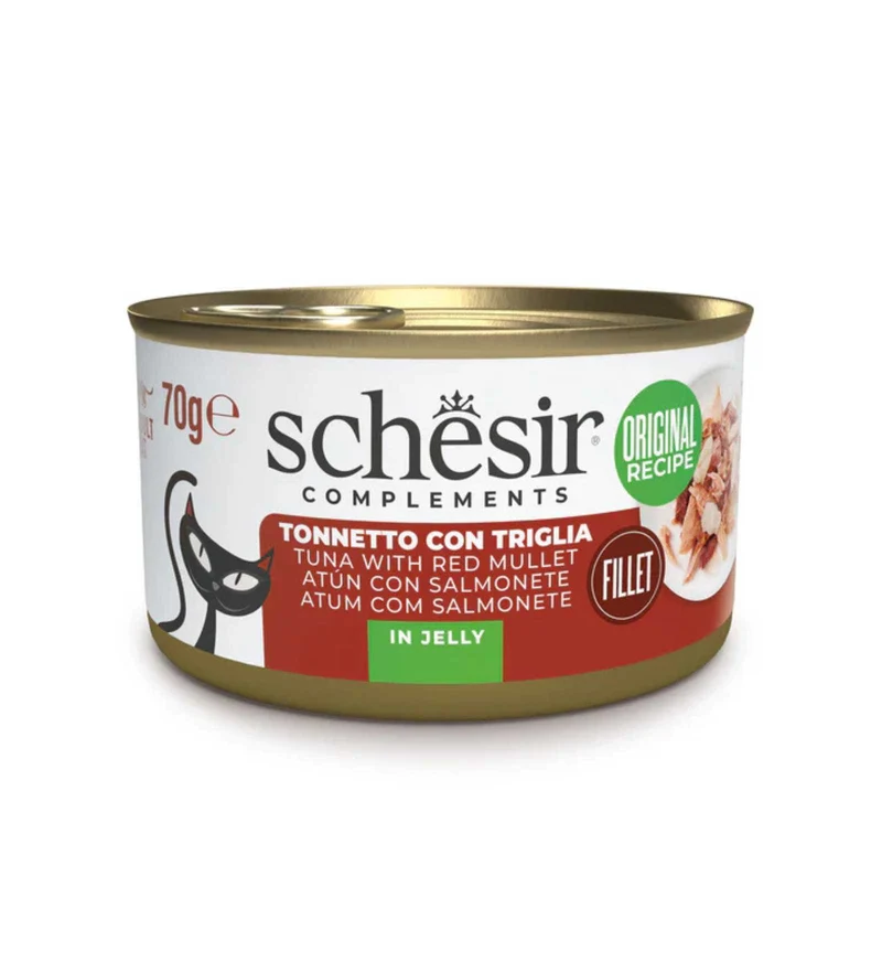 SCHESIR GATTO COMPLEMENTARE TONNO E TRIGLIA IN GELATINA DA 70 GR