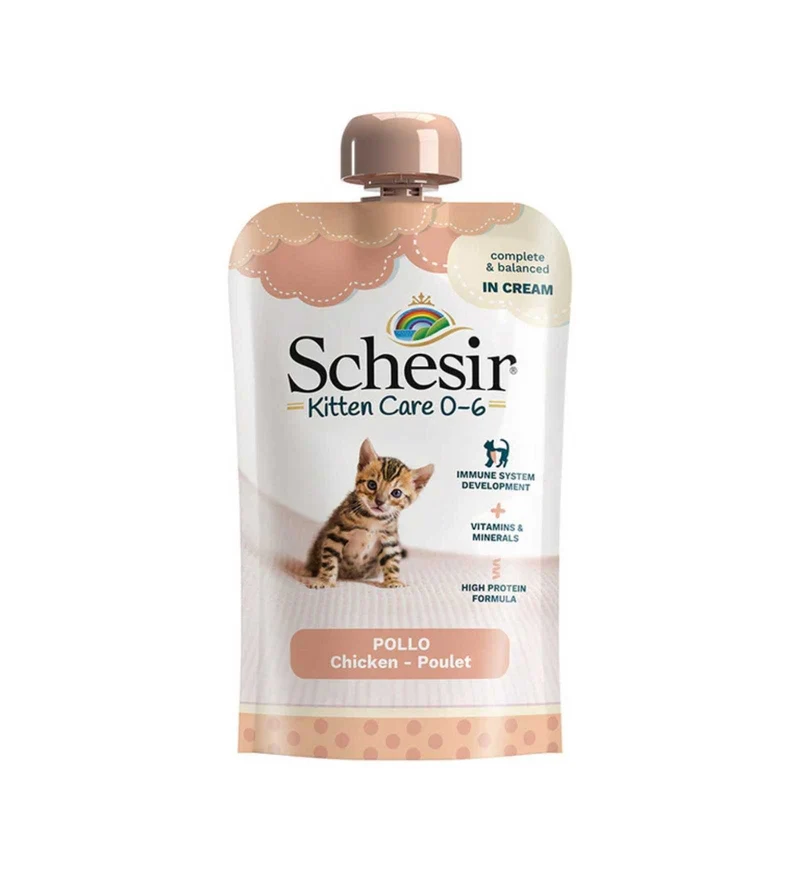SCHESIR GATTO KITTEN CARE CREAM 0 - 6 MESI POLLO DA 150 GR IN BUSTA