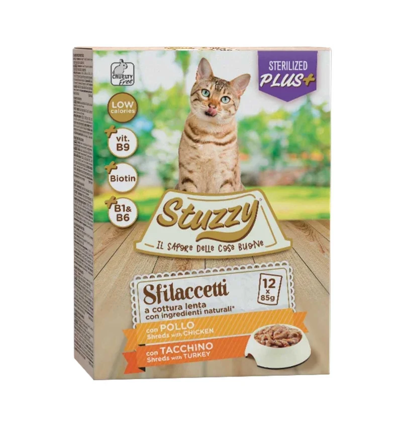 STUZZY GATTO STERLISED POLLO E TACCHINO 12 BUSTE DA 85 GR