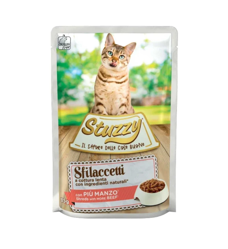 STUZZY GATTO SFILACCETTI CON MANZO DA 85 GR IN BUSTA