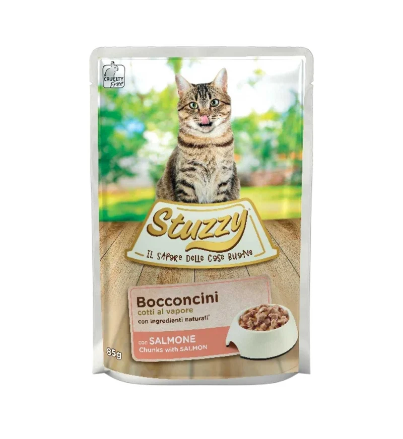 STUZZY GATTO JELLY BOCCONCINI CON SALMONE DA 85 GR IN BUSTA