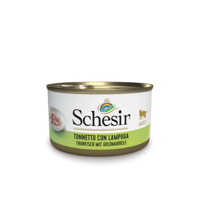 SCHESIR GATTO COMPLEMENTARE TONNO E LAMPUGA IN GELATINA DA 85 GR