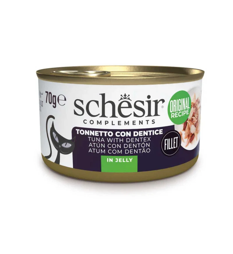 SCHESIR GATTO COMPLEMENTARE TONNO E DENTICE IN GELATINA DA 70 GR