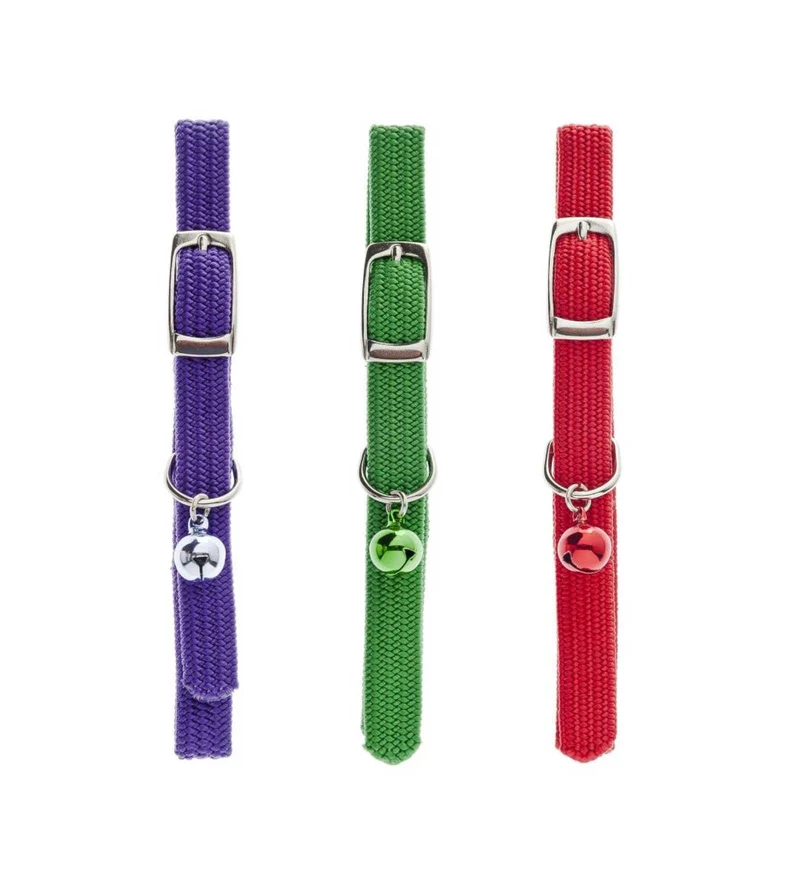 FERRIBIELLA GATTO COLLARE NYLON ELASTICIZZATO CON CAMPANELLO COLORI MISTI