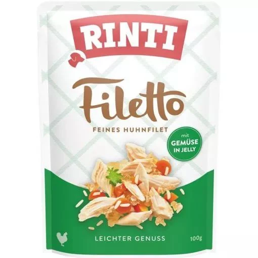 Rinti Filetti di Pollo e Verdure - Alimento Umido Naturale Cani - 100 g