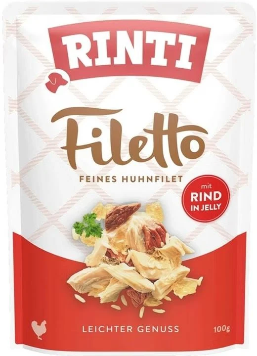 Rinti Filetti di Pollo e Manzo - Alimento Umido Naturale Cani - 100 g