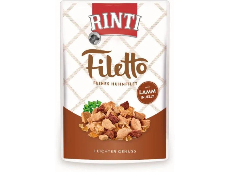 Rinti Filetti di Pollo e Agnello - Alimento Umido Naturale Cani - 100 g