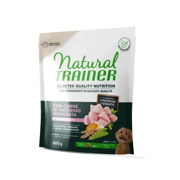 Natural Trainer Adult Mini Tacchino - Crocchette Cani Piccoli - 600 g