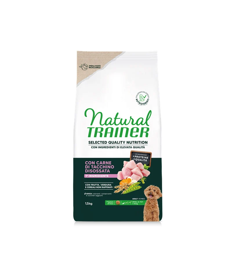 Natural Trainer Adult Mini Tacchino - Crocchette Cani Piccoli - 1,5 kg