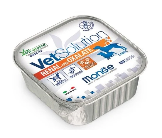 MONGE CANE VET SOLUTION RENAL & OXALATE VASCHETTA 150 GR