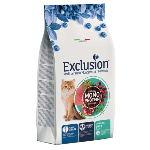 Exclusion Mediterraneo Sterilized Tonno - Crocchette per Gatti - 12 kg