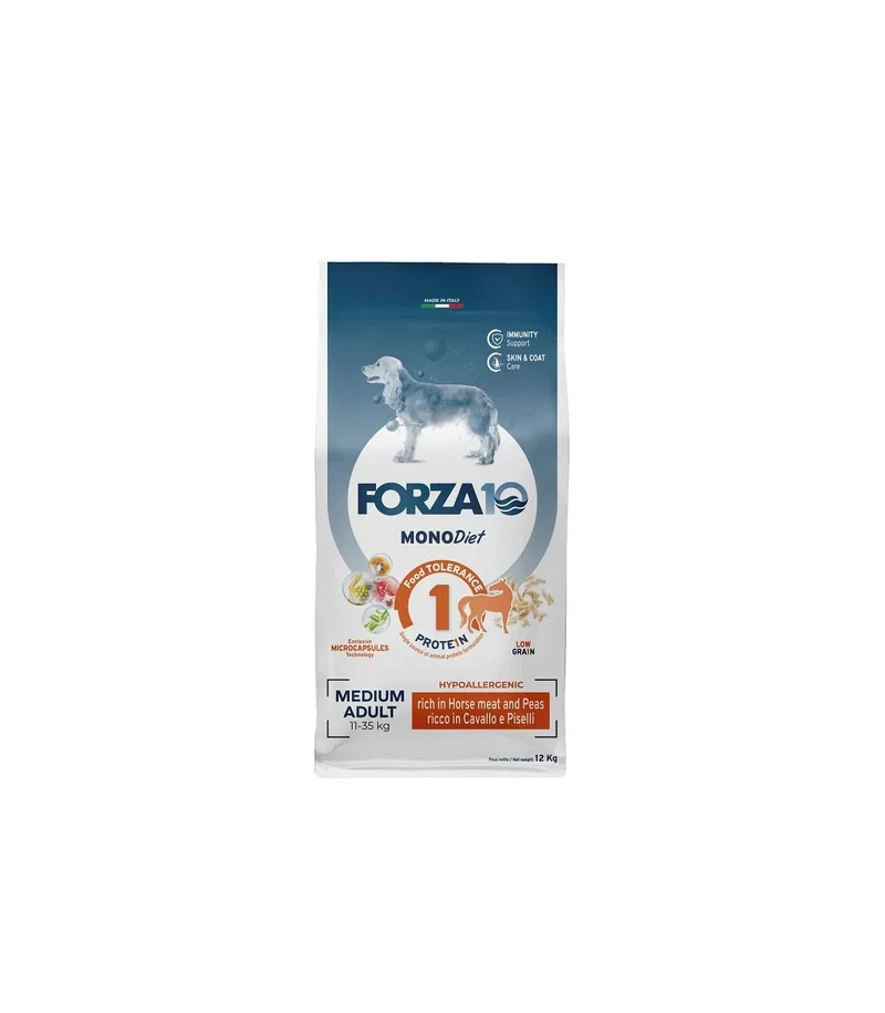 Crocchette Forza 10 Diet Medium Cane Cavallo e Piselli Low Grain - 12 kg
