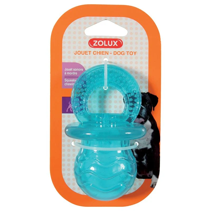 Gioco per Cani Ciuccio Pop in Gomma TPR Fragola - Resistente 10 cm