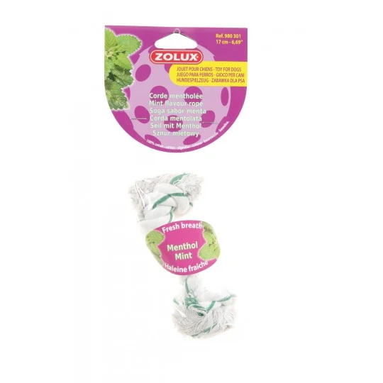 Gioco per Cani Corda Mentolata - Igiene Dentale e Freschezza - 17 cm