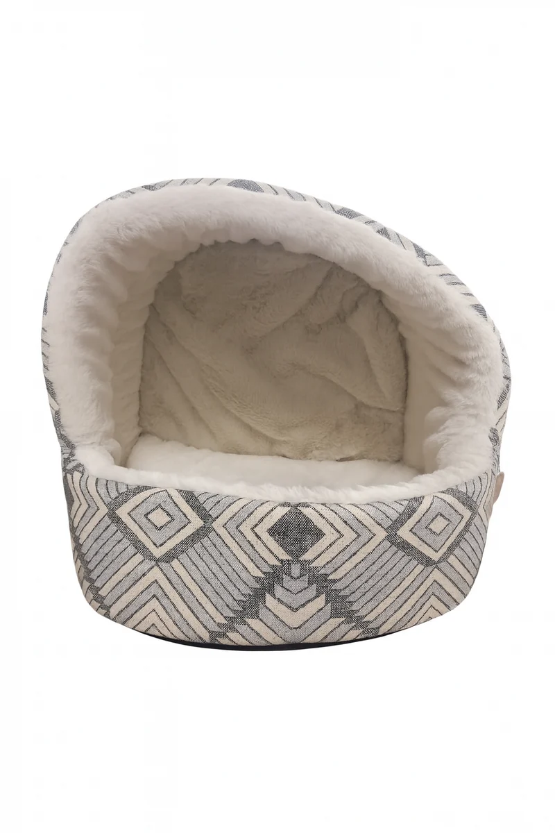Cuccia Igloo per Gatti e Piccoli Cani Gris Pieghevole - 38x36x36 cm