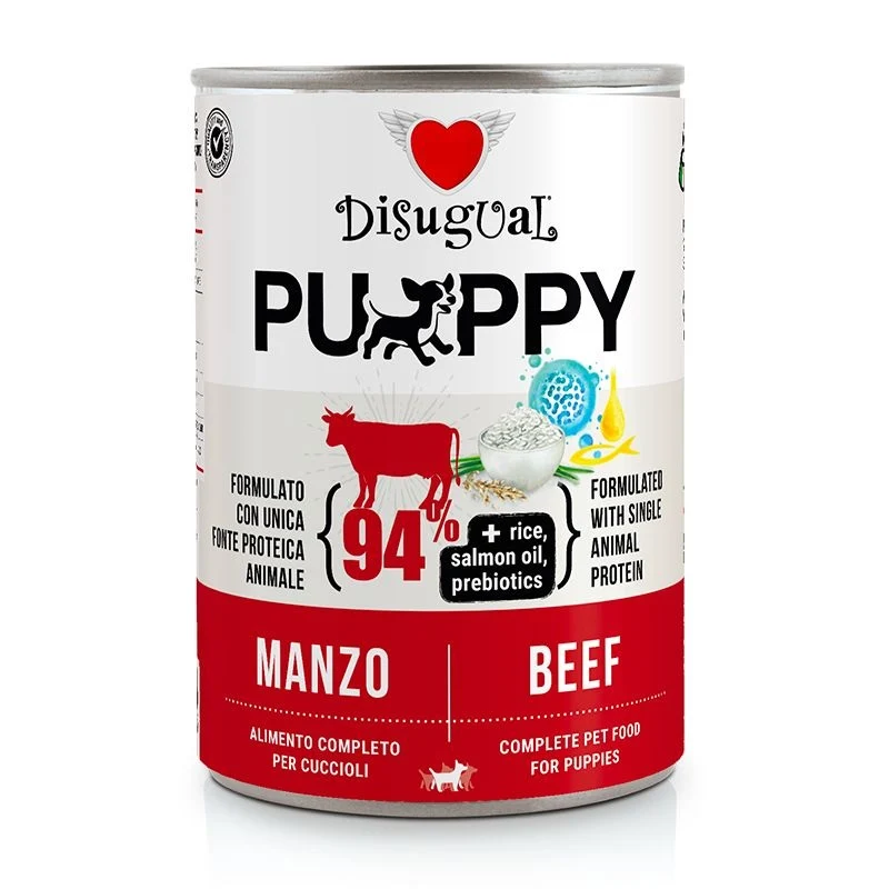 Disugual Cane Puppy Monoproteico Manzo Lattina 400 g