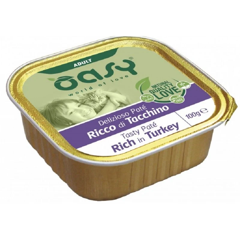 OASY GATTO DELIZIOSO PATE' ADULTO TACCHINO 100 GR