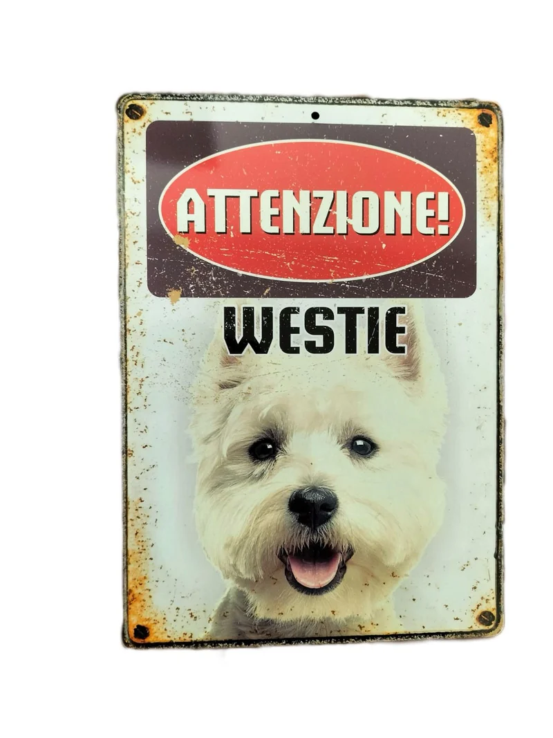 Targhetta Decorativa Razza West Highland White Terrier - 15x21 cm