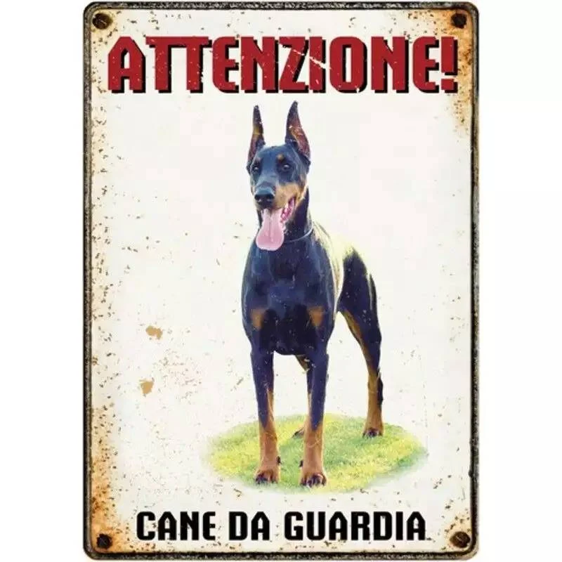 Targhetta Segnaletica "Attenzione Cane da Guardia" Rettangolare - 15x21 cm