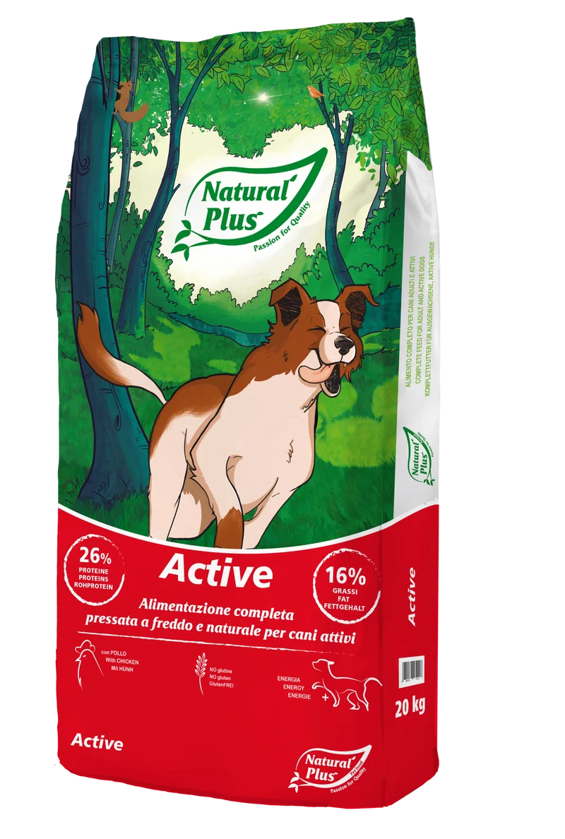 Natural Plus Active - Crocchette Professionali per Cani Attivi - 20 kg