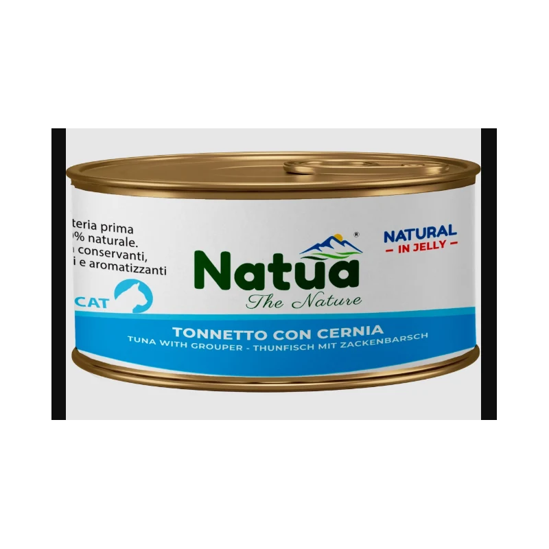 Natua Cat Jelly Tonno con Cernia - Alimento Umido Gatti - Lattina 150 g