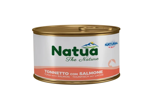 Natua Broth Cat Tonno con Salmone - Umido in Brodo Cottura Naturale - 85 g