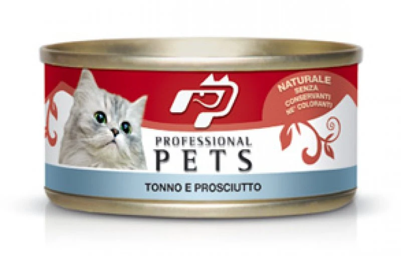 Pet Professional Gatto Adulto Tonno & Prosciutto Lattina 70 g