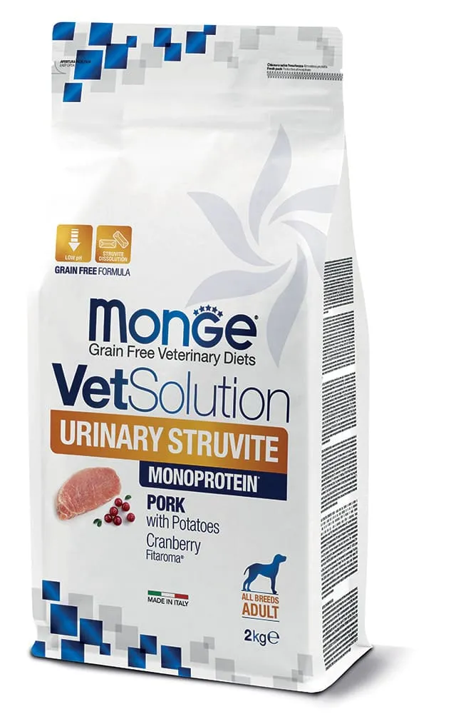 MONGE CANE VET SOLUTION URINARY STRUVITE MONOPROTEIN MAIALE 12 KG