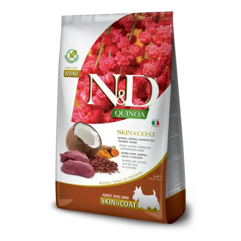 Farmina N&D Quinoa Skin & Coat Cervo e Cocco - Crocchette Cani Mini - 7 kg