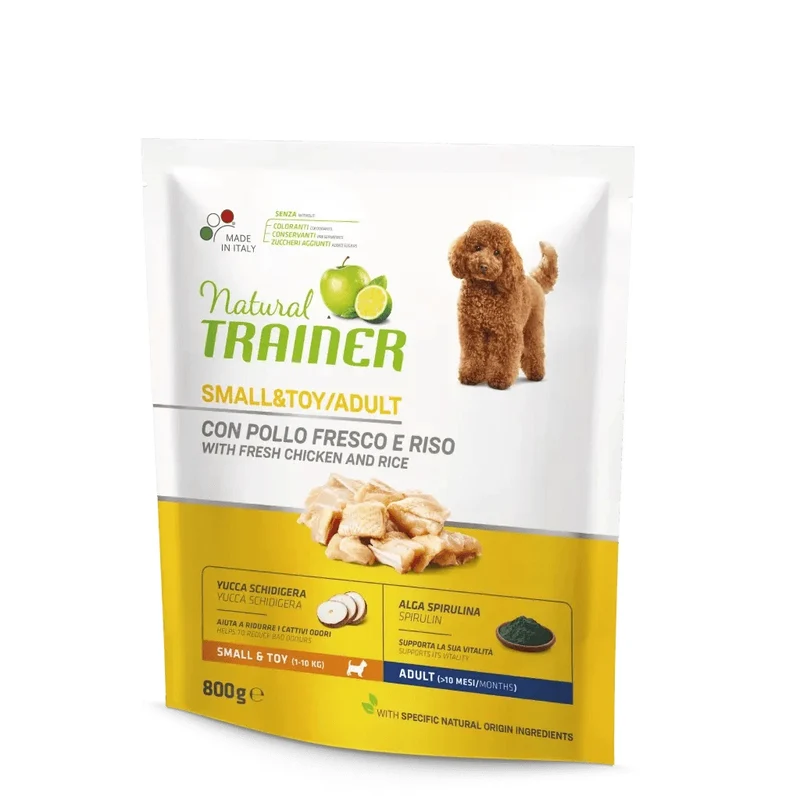 Trainer Cane Natural Adulto Small & Toy Pollo & Riso 800 g