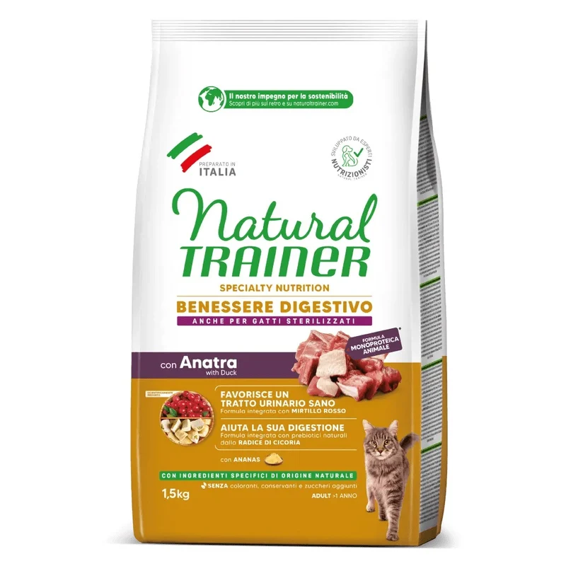 Trainer Gatto Specialty Nutrition - Benessere Digestivo - Anatra 1,5 kg