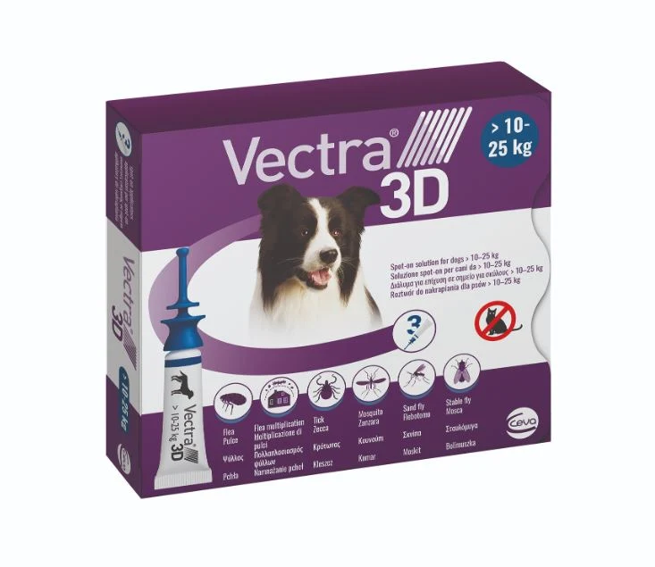 VECTRA 3D CANI (10-25 kg) 3 TUBI