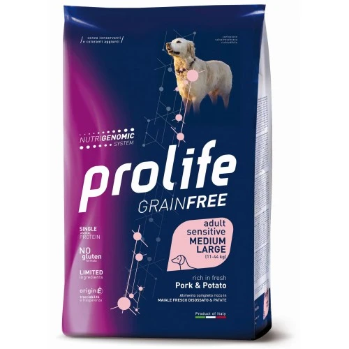 Prolife Sensitive Grain Free Maiale e Patate Medium/Large - 2,5 kg