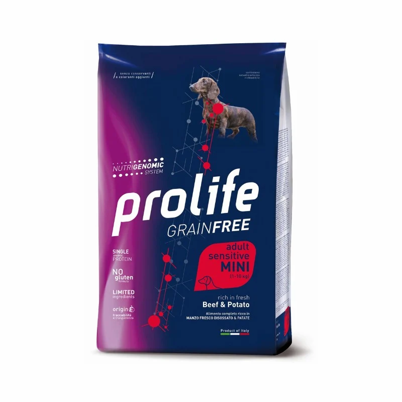 Prolife Sensitive Grain Free Manzo e Patate Mini - Crocchette Cani - 2 kg