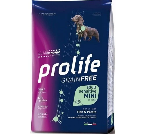Prolife Sensitive Grain Free Salmone e Patate Mini - Crocchette Cani - 2 kg