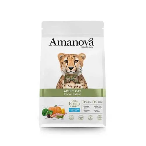 Amanova Adult Cat Rabbit - Crocchette al Coniglio per Gatti - 1,5 kg