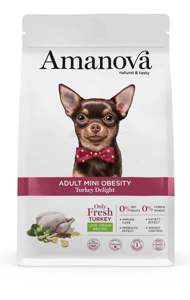 Amanova Adult Mini Obesity Turkey Delight - Crocchette Cani - 2 kg