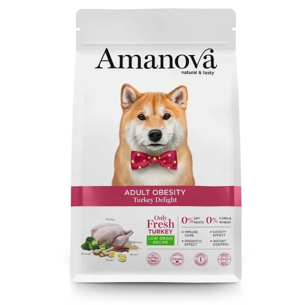 Amanova Adult Obesity Turkey Delight - Crocchette Cani Sovrappeso - 10 kg