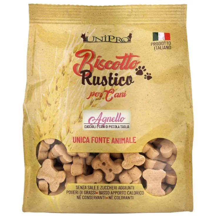 Unipro Biscotto Rustico Agnello per Cuccioli e Cani Piccoli - 300 g