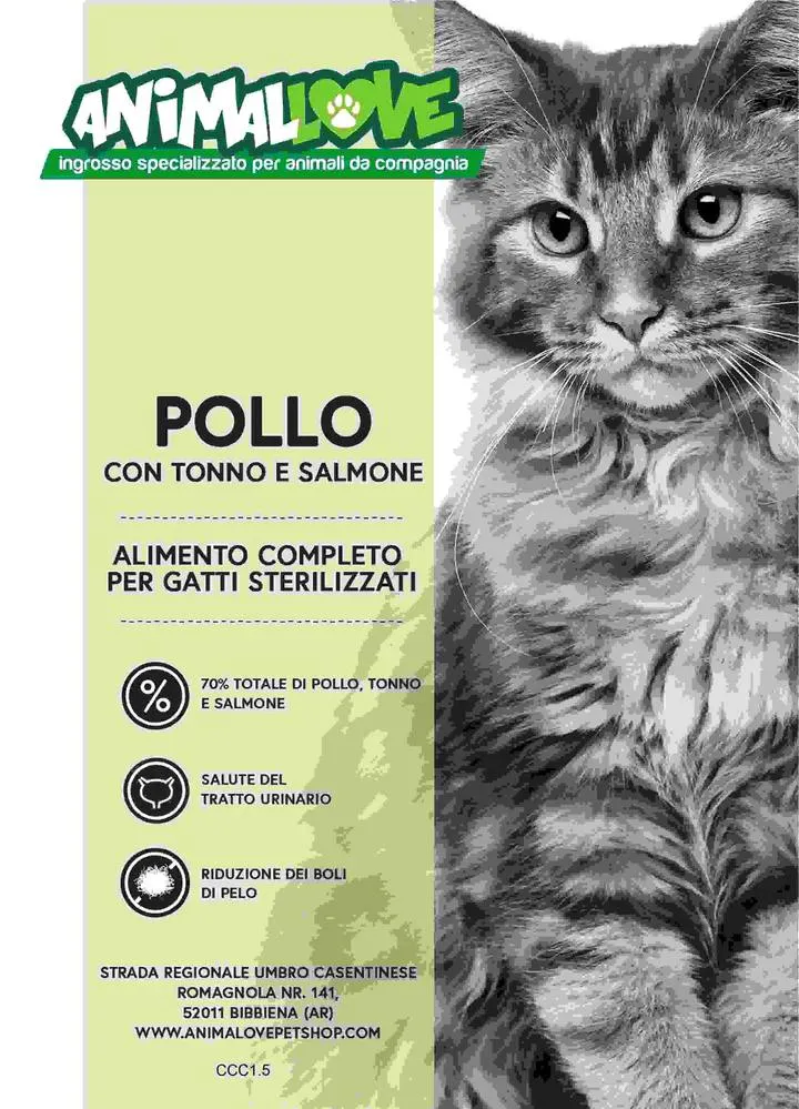Animalove Grain Free Gatti Sterilizzati Pollo, Tonno e Salmone - 5 kg