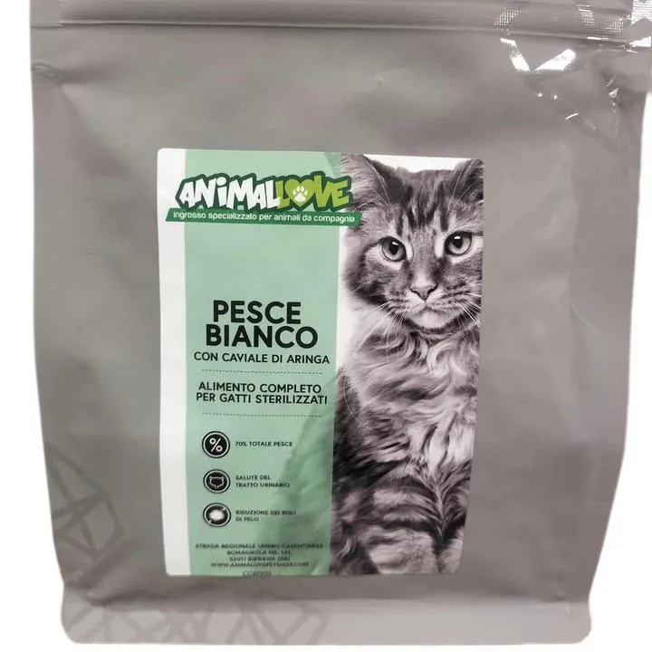Animalove Grain Free Gatti Sterilizzati Pesce Bianco e Caviale - 5 kg