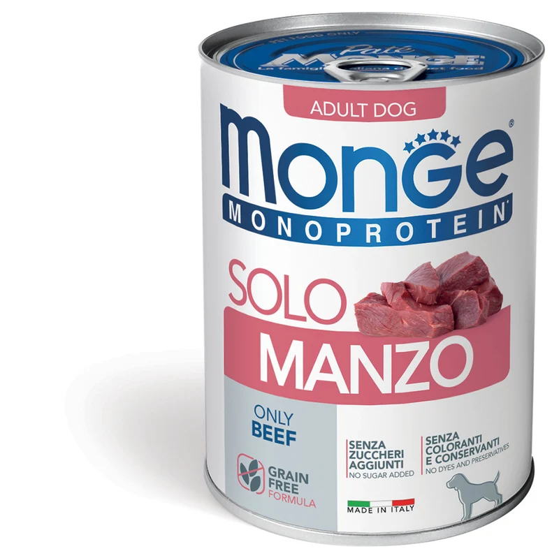 Monge Cane Monoprotein Lattina Adulto Solo Manzo 400 g